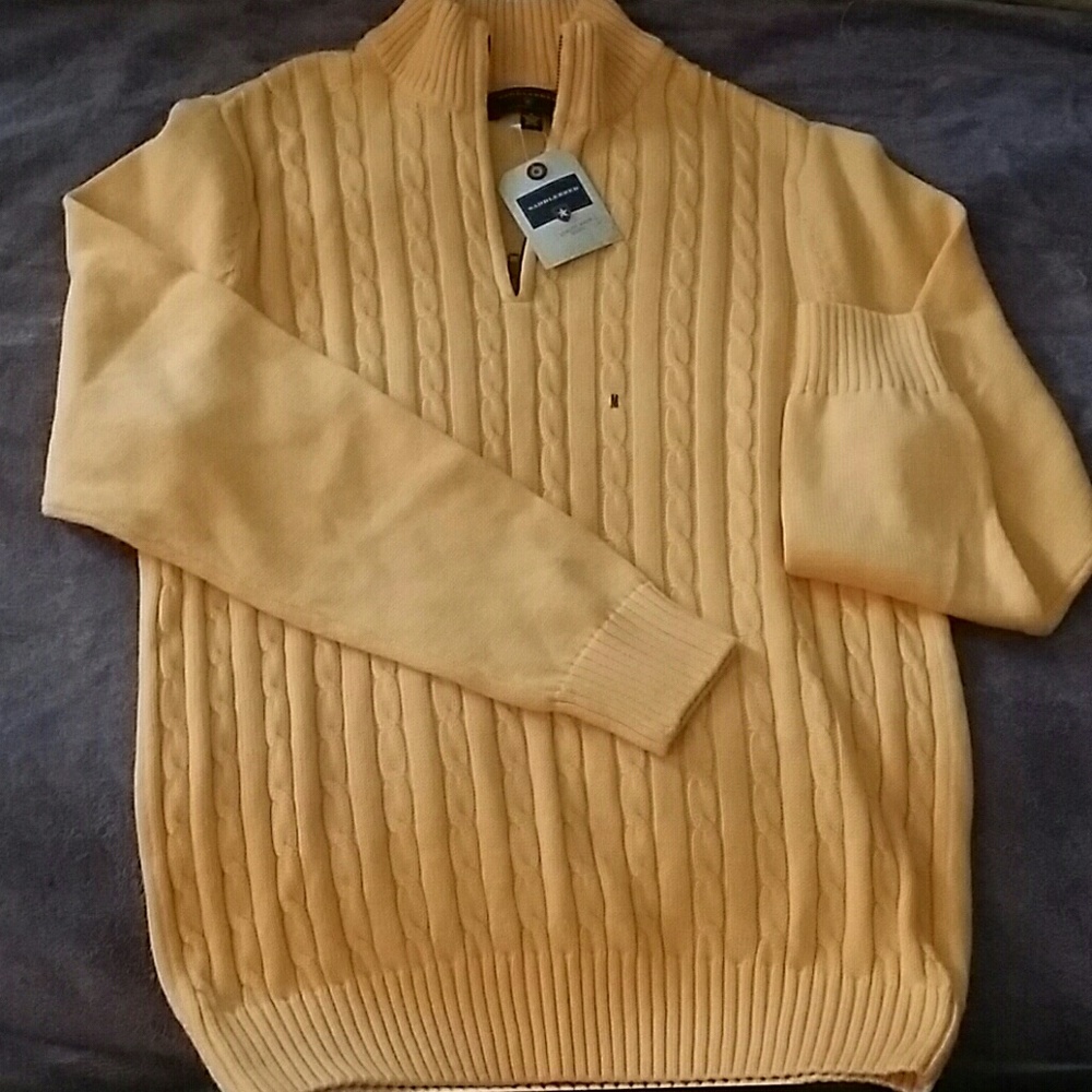 NWT Saddlebred Cotton Zip Neck Sweater Sz. M